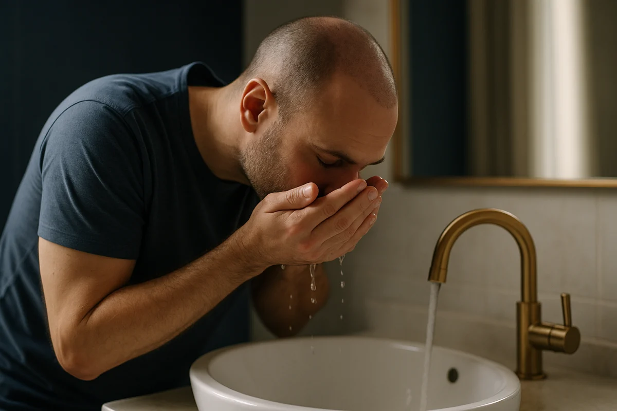 Gentle beard area washing after treatment
