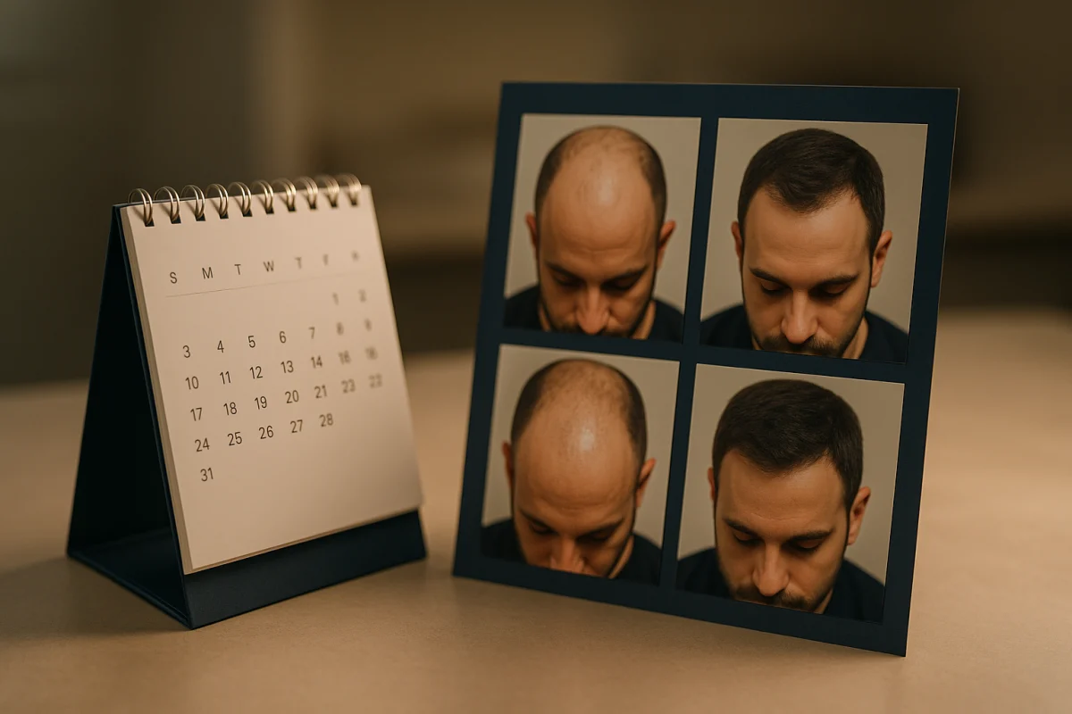 Hair transplant recovery timeline over twelve months