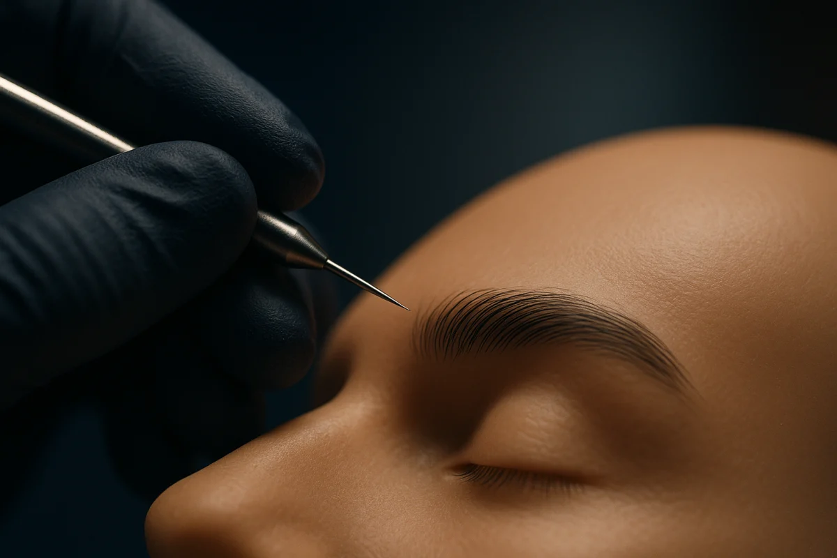 Low-angle eyebrow graft direction planning