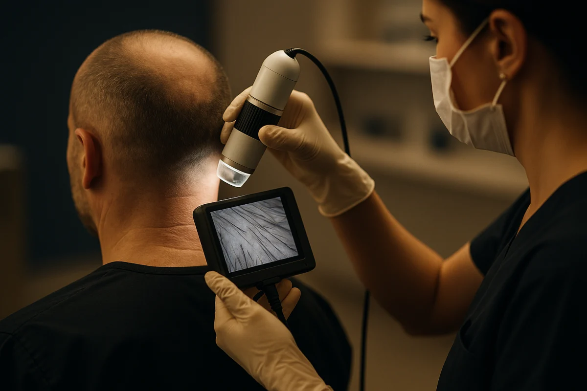 Trichoscopic assessment of hair donor area