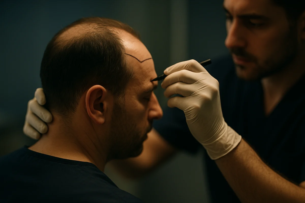 Clinician planning a natural hairline design