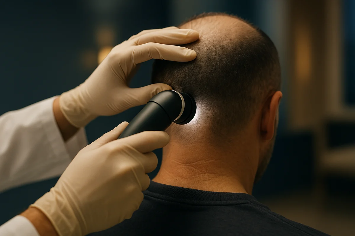Trichoscopy assessment of donor scalp area