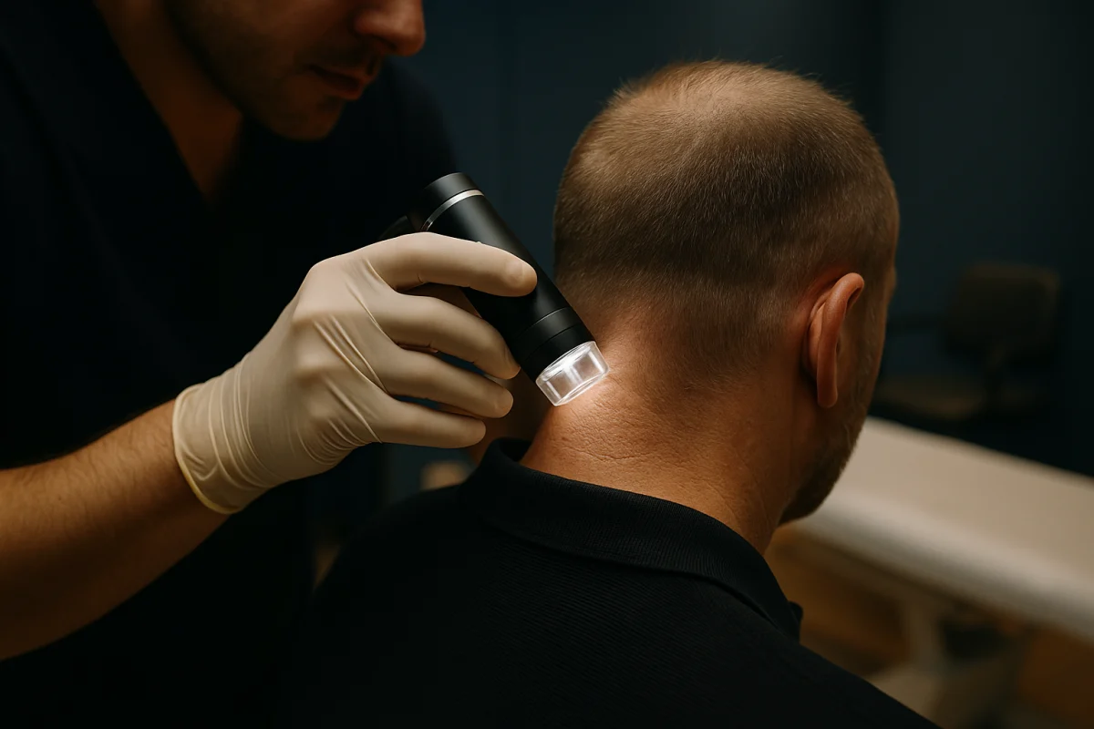 Trichoscopic assessment of scalp donor area