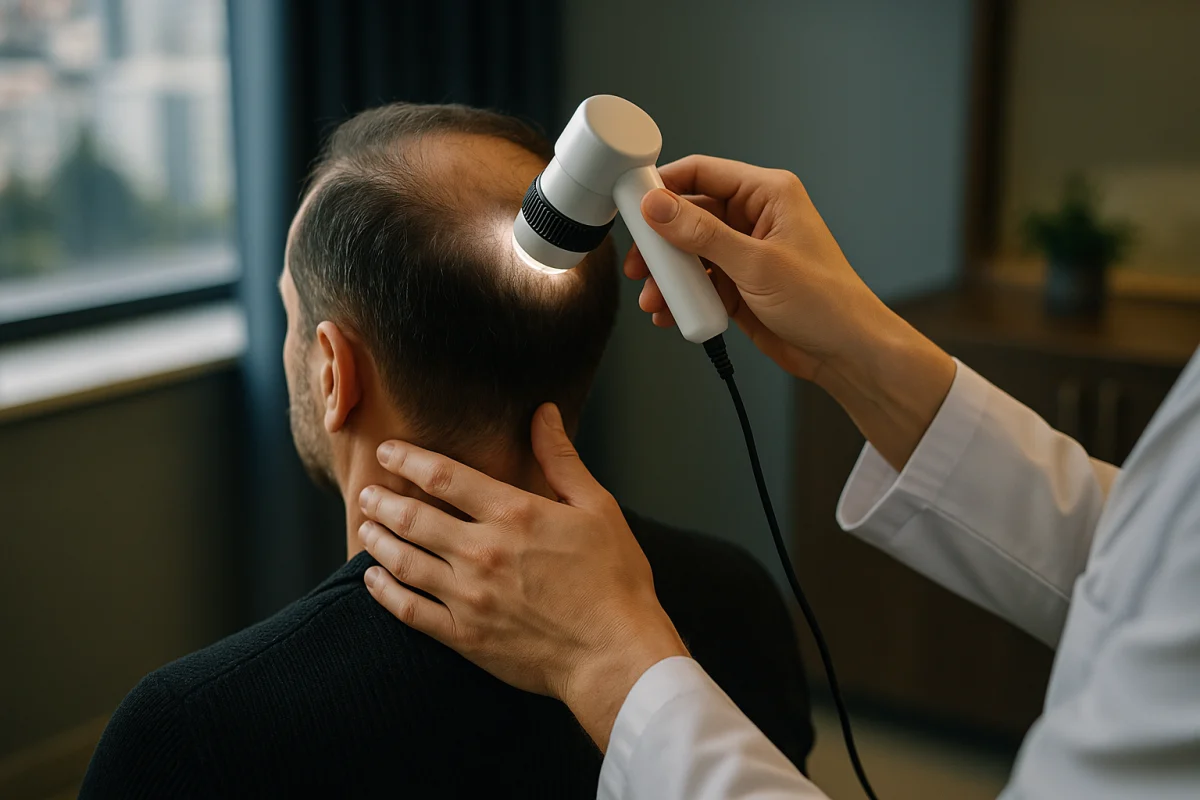Trichoscopic scalp assessment before transplant