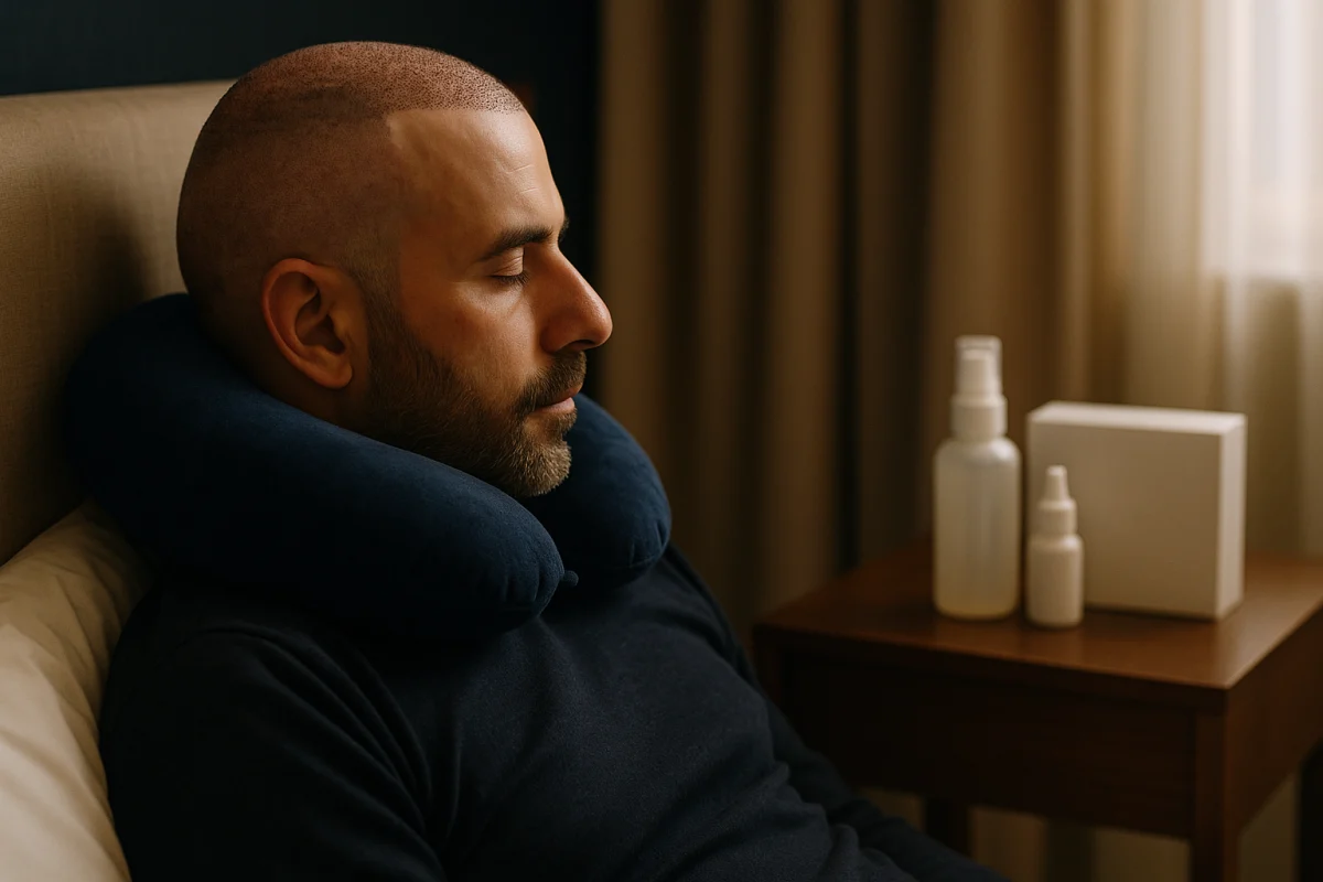Early hair transplant recovery at home
