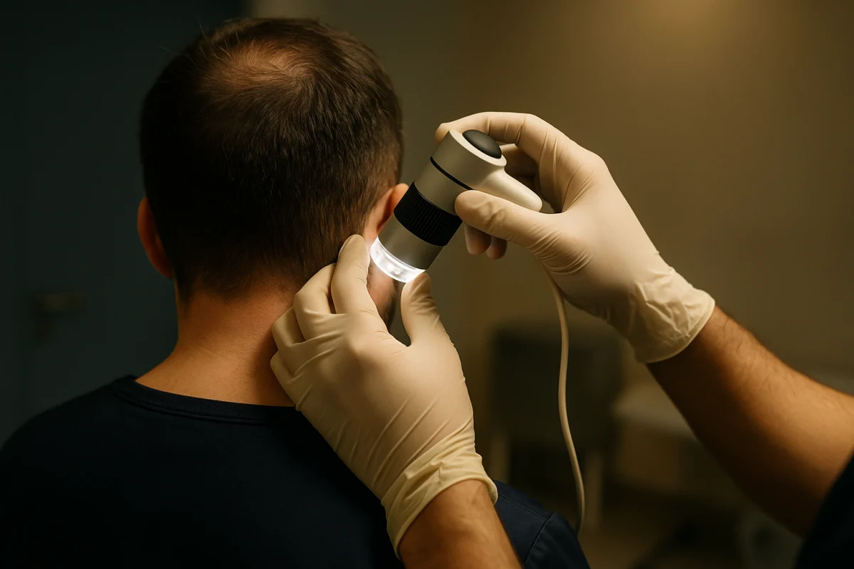 Trichoscope assessment of scalp hair density