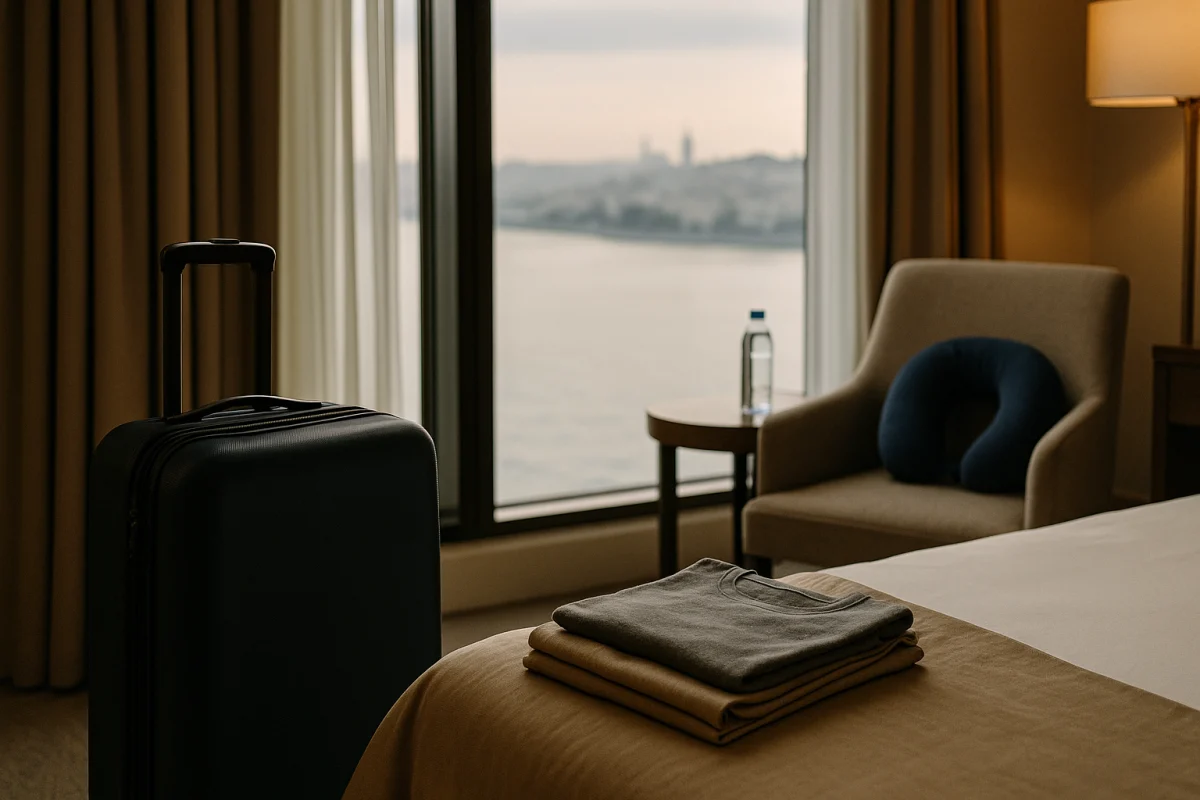 Quiet Istanbul hotel room prepared for recovery
