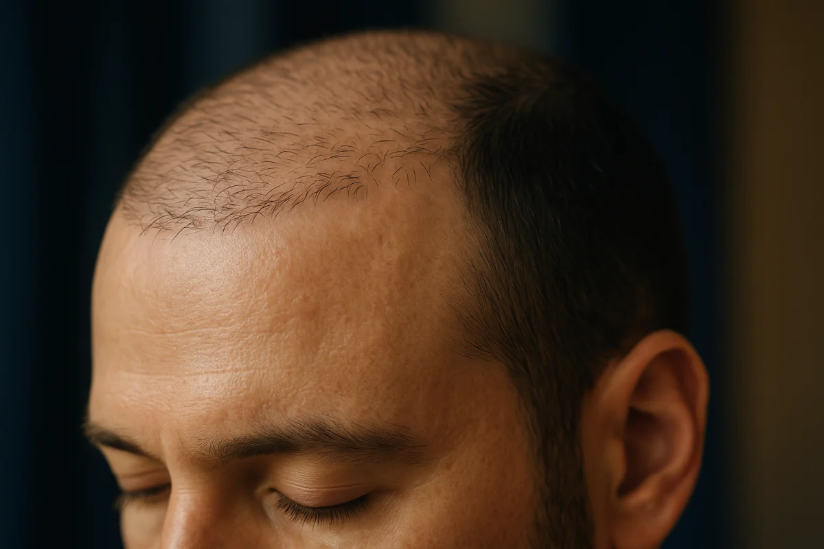 Early hair growth at two months