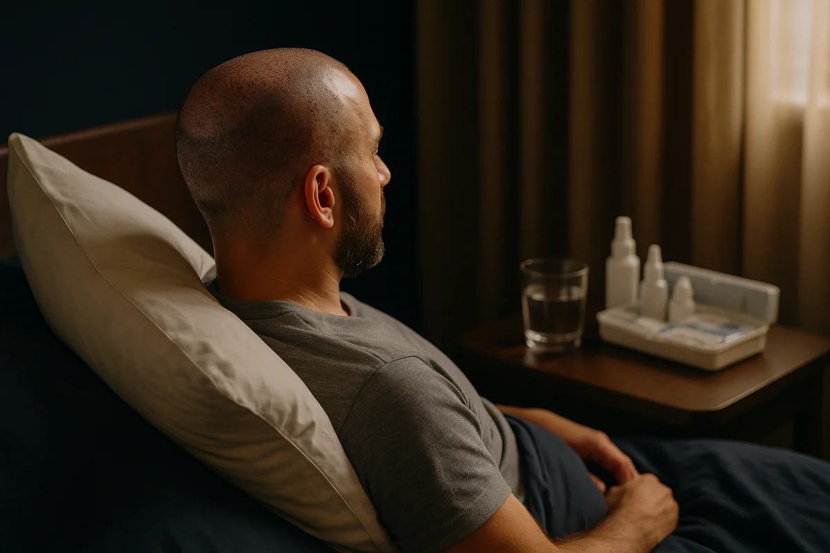Patient resting during early recovery