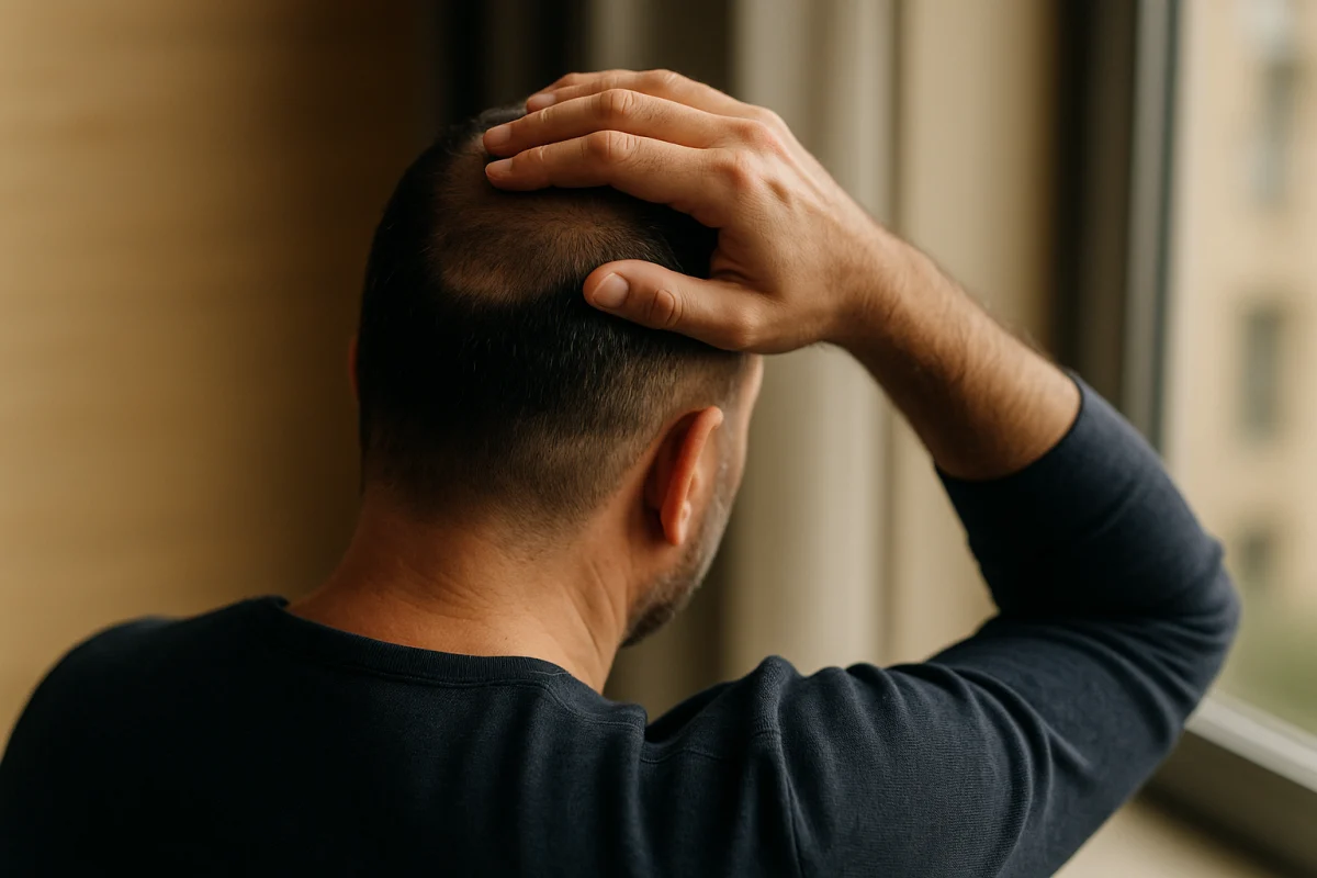 Gradual hair growth after transplant