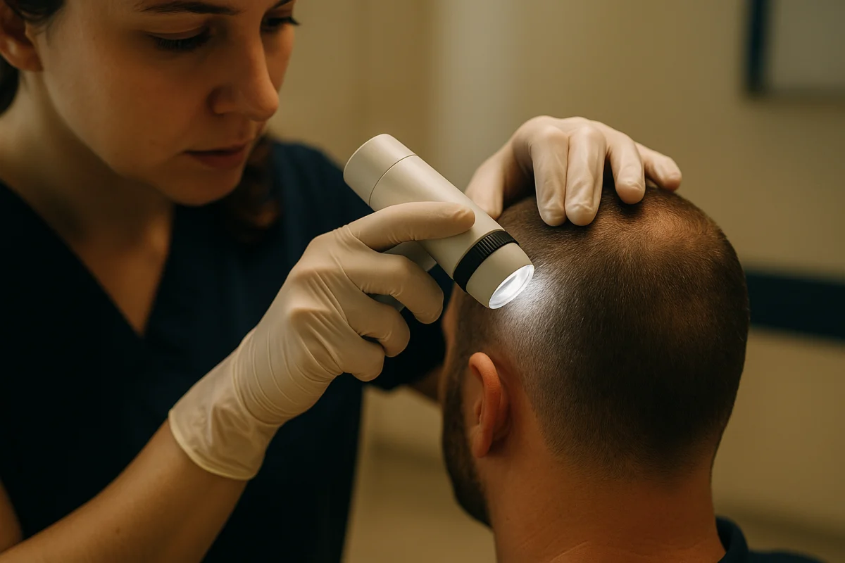 Trichoscopic assessment of donor hair