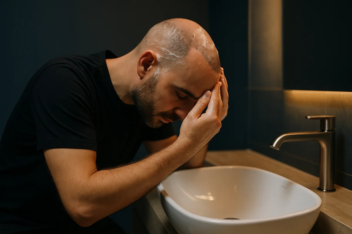 Gentle washing after hair transplantation