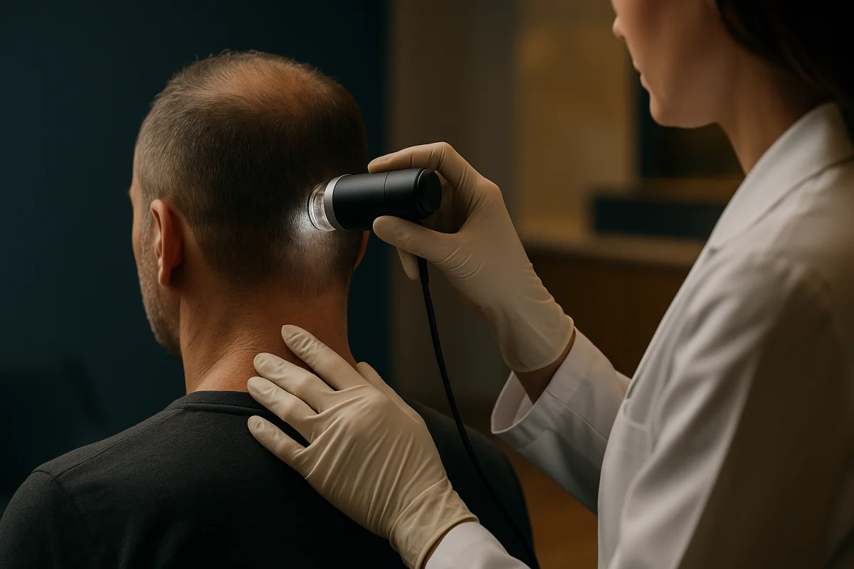 Trichoscopic assessment of hair donor area