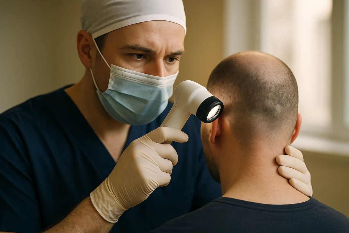 Trichoscopic donor area assessment