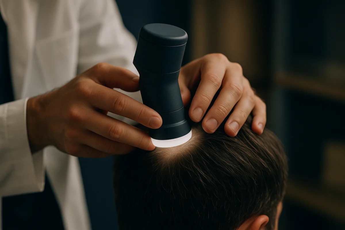 Trichoscopy assessment of scalp and hair follicles