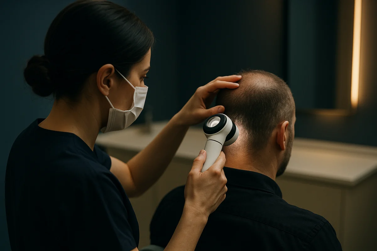 Trichoscopic scalp assessment before treatment planning