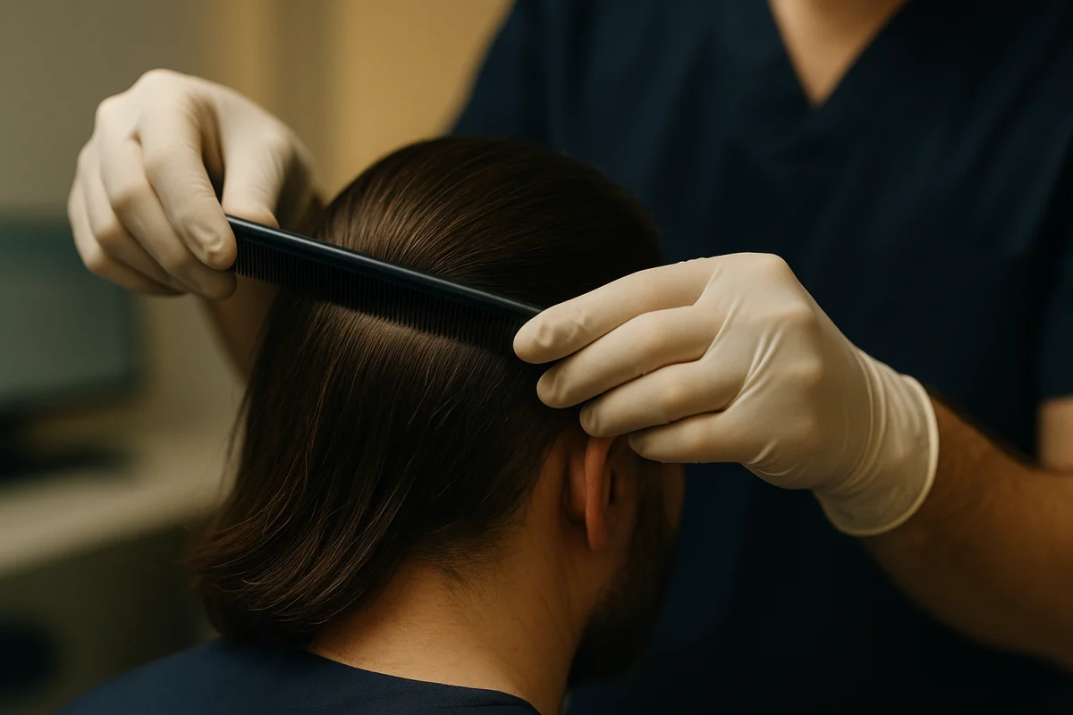Selective donor-area preparation with long hair