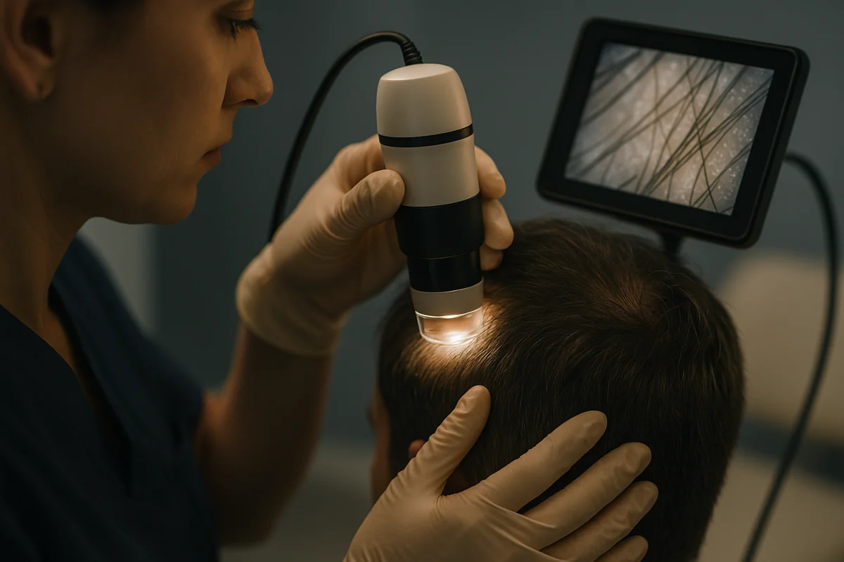 Trichoscopy assessment of scalp follicles