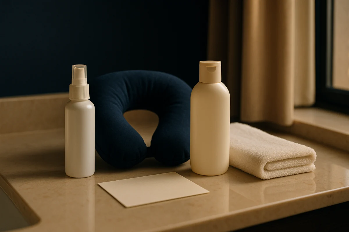Unbranded recovery care kit in hotel room
