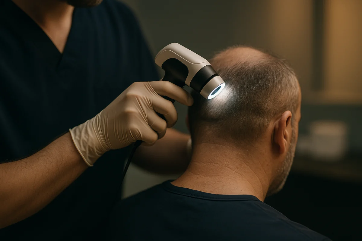 Trichoscopic assessment of donor scalp area