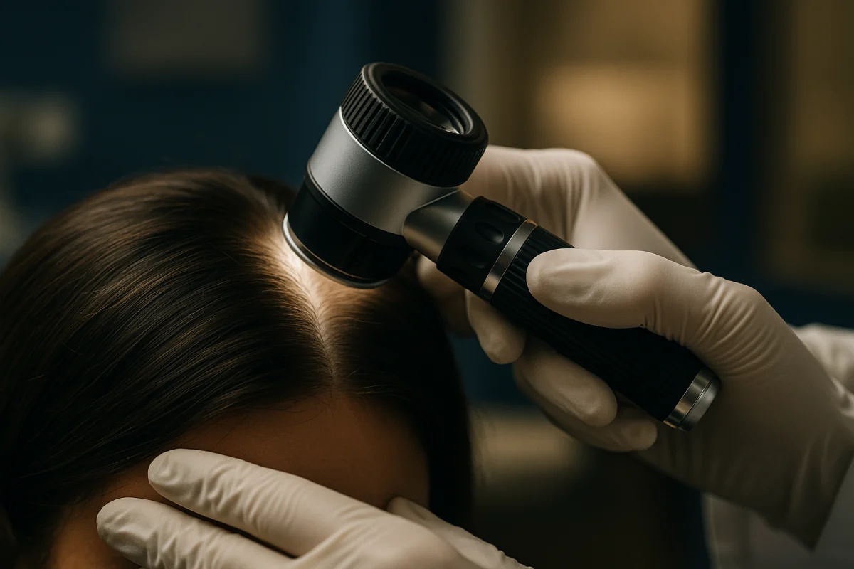 Trichoscopy assessment of scalp and hair follicles