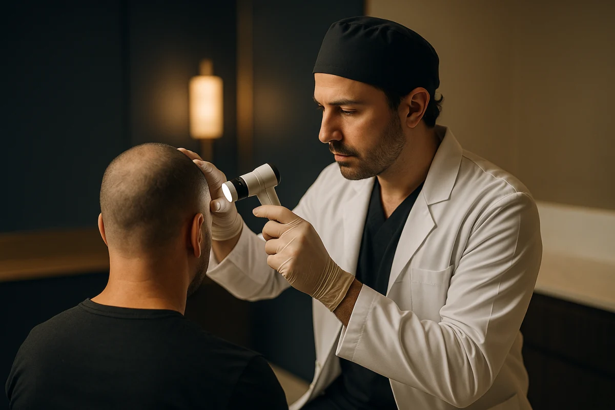 Scalp assessment before hair transplant