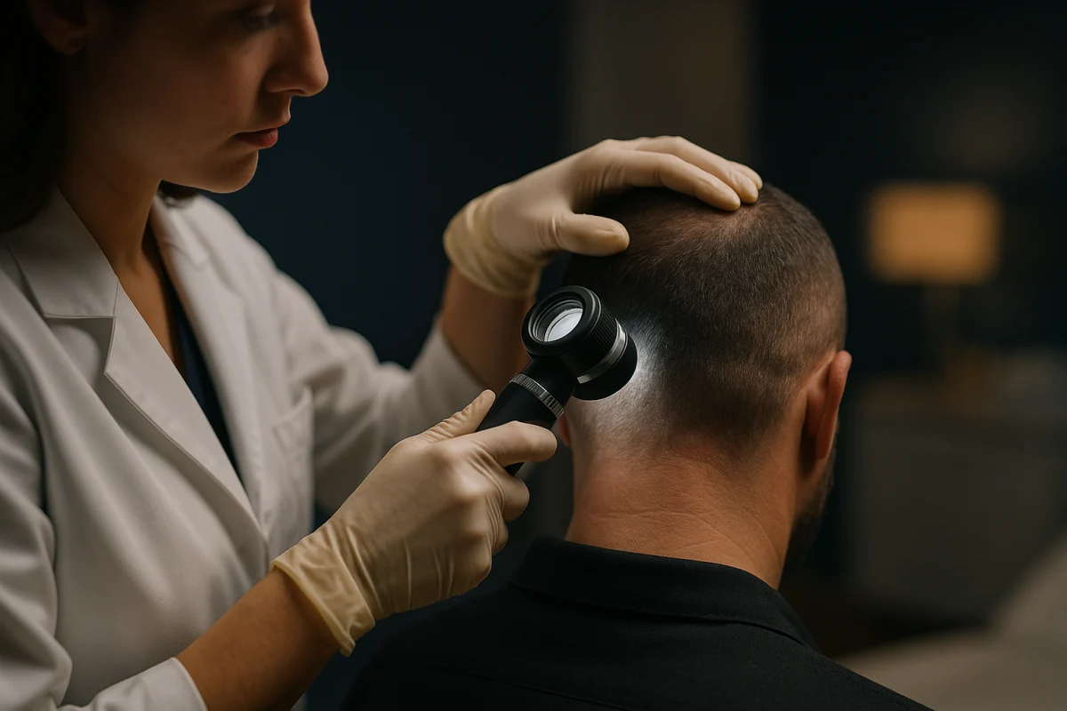Trichoscopic assessment of a scalp donor area