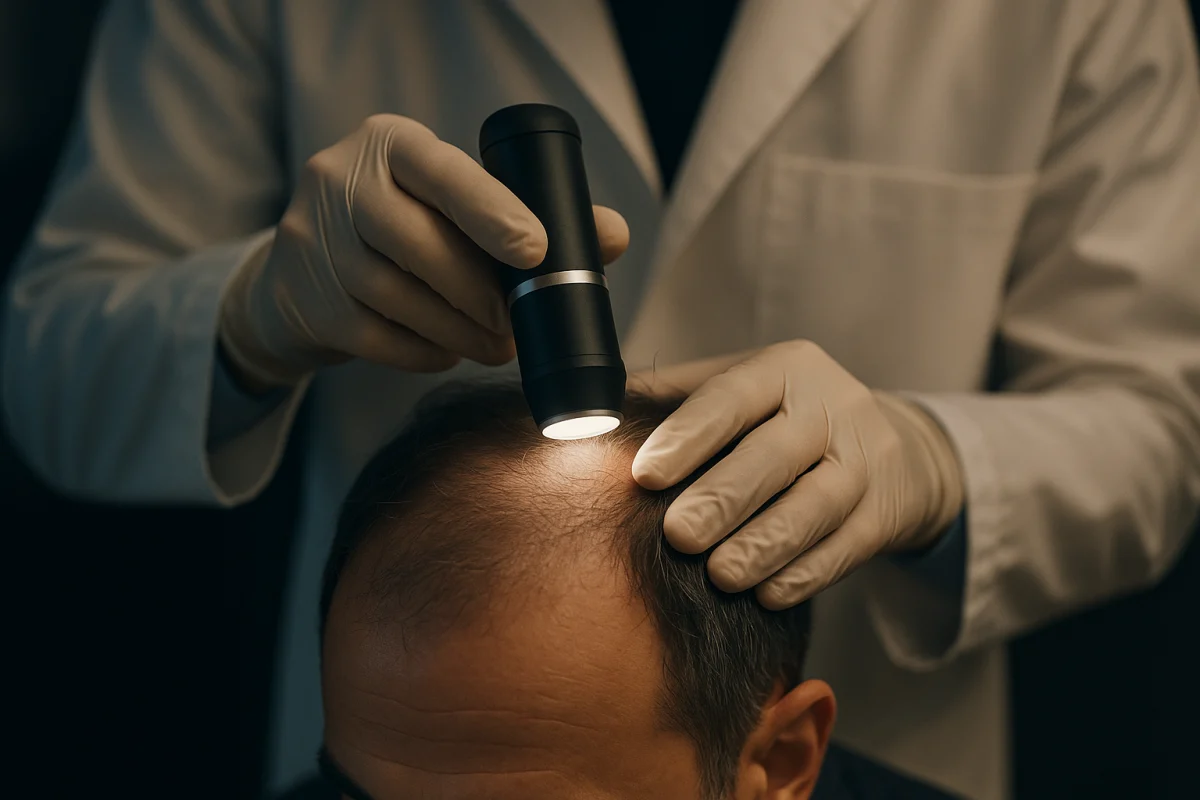 Trichoscopic scalp assessment for hair thinning