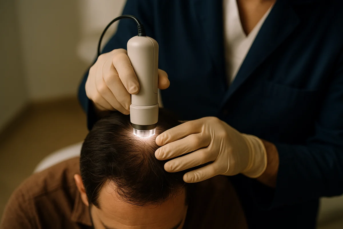 Trichoscopic scalp assessment before hair transplantation