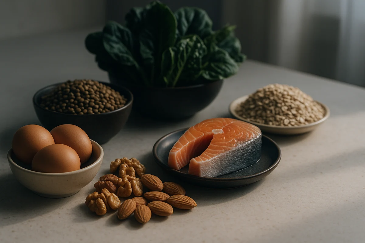Nutrient-rich foods supporting general hair health