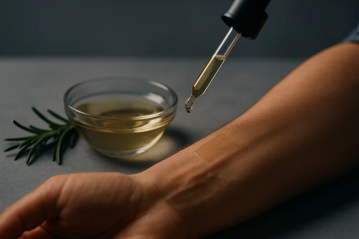 Patch testing diluted botanical scalp oil