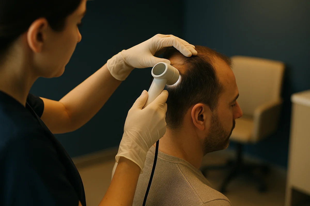 Trichoscopic scalp examination in consultation