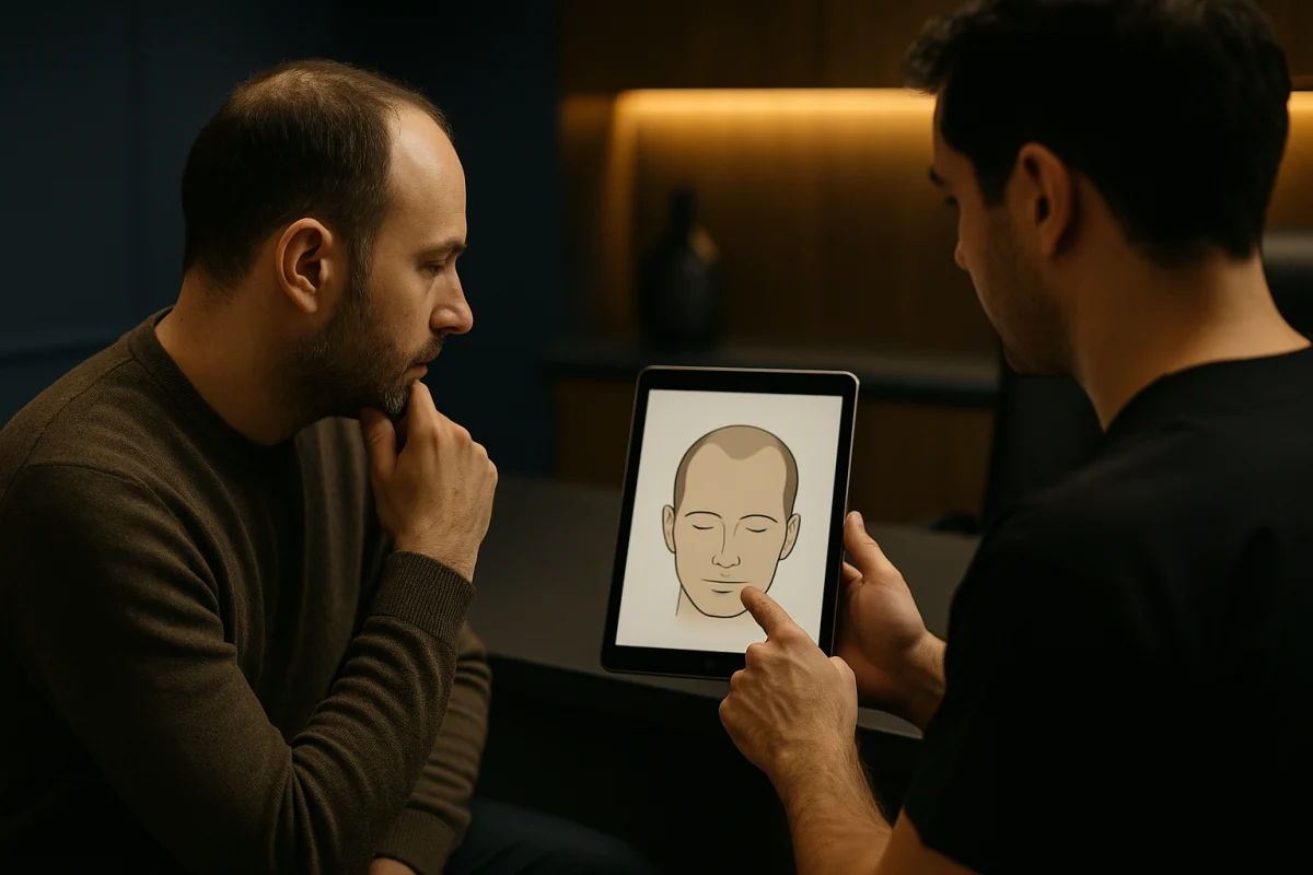 Hairline planning consultation for future hair loss