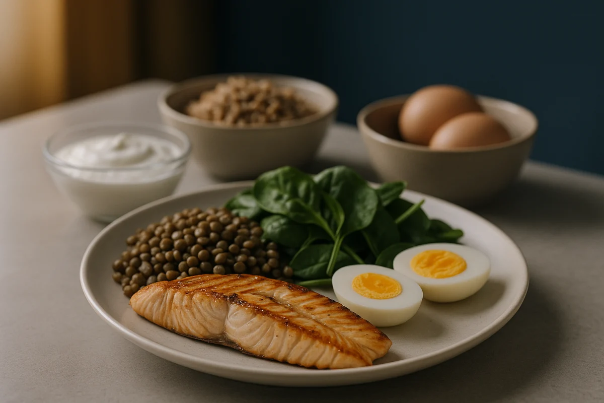 Balanced protein-rich foods for hair health