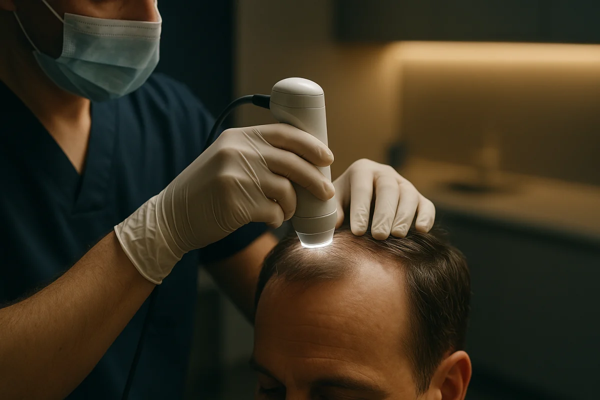 Trichoscopy assessment of a receding hairline
