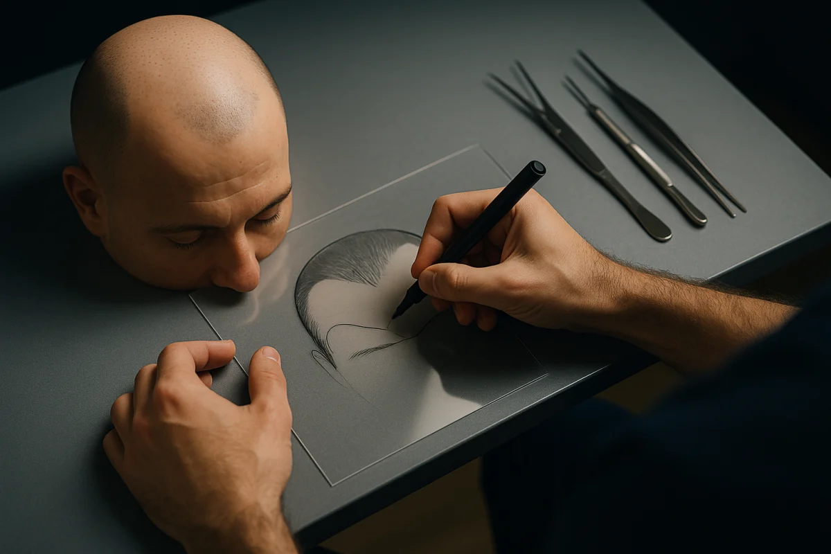 Conservative hairline design planning process