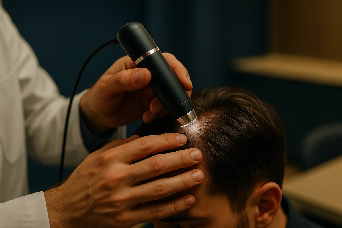 Trichoscopic scalp examination for hair loss