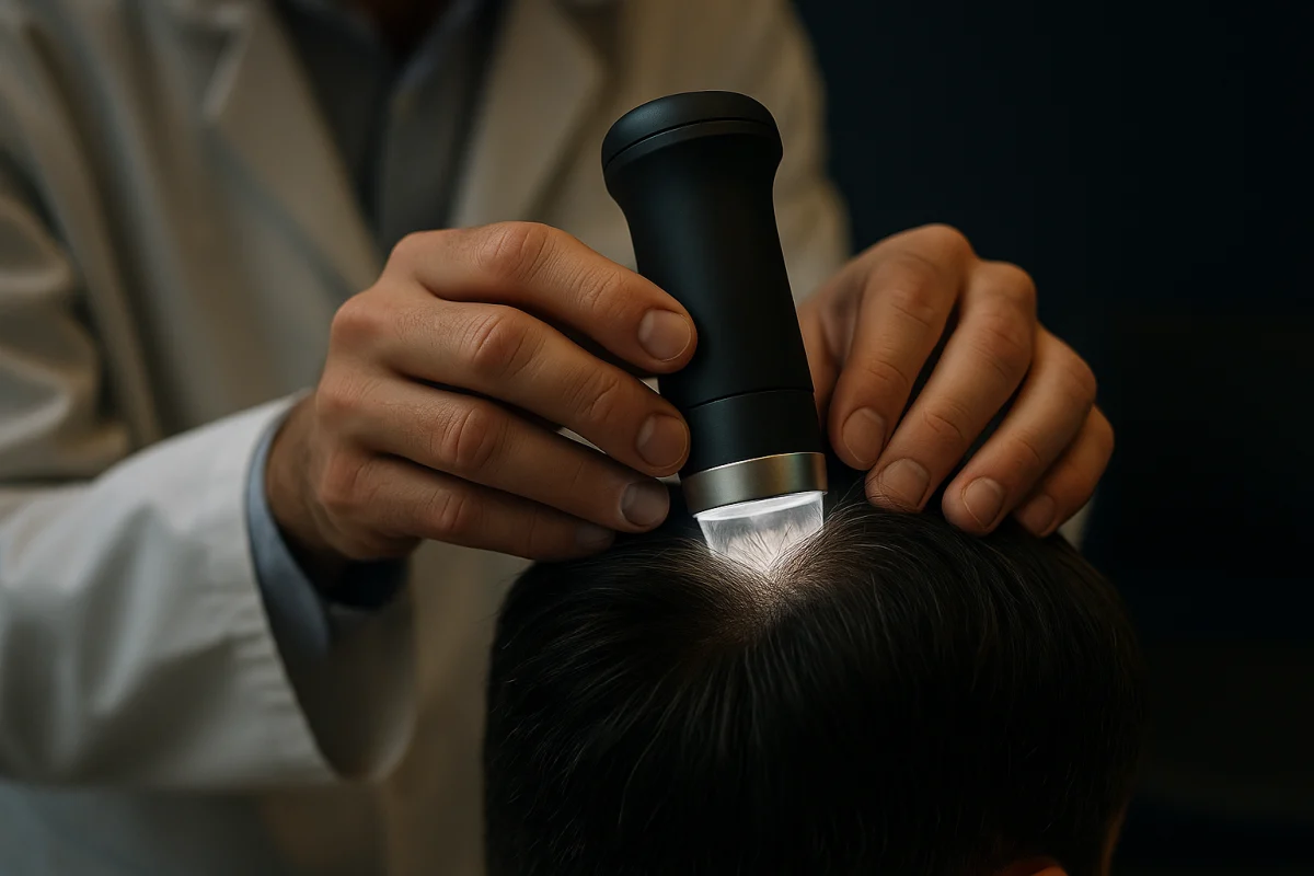 Trichoscopy examination of scalp follicles