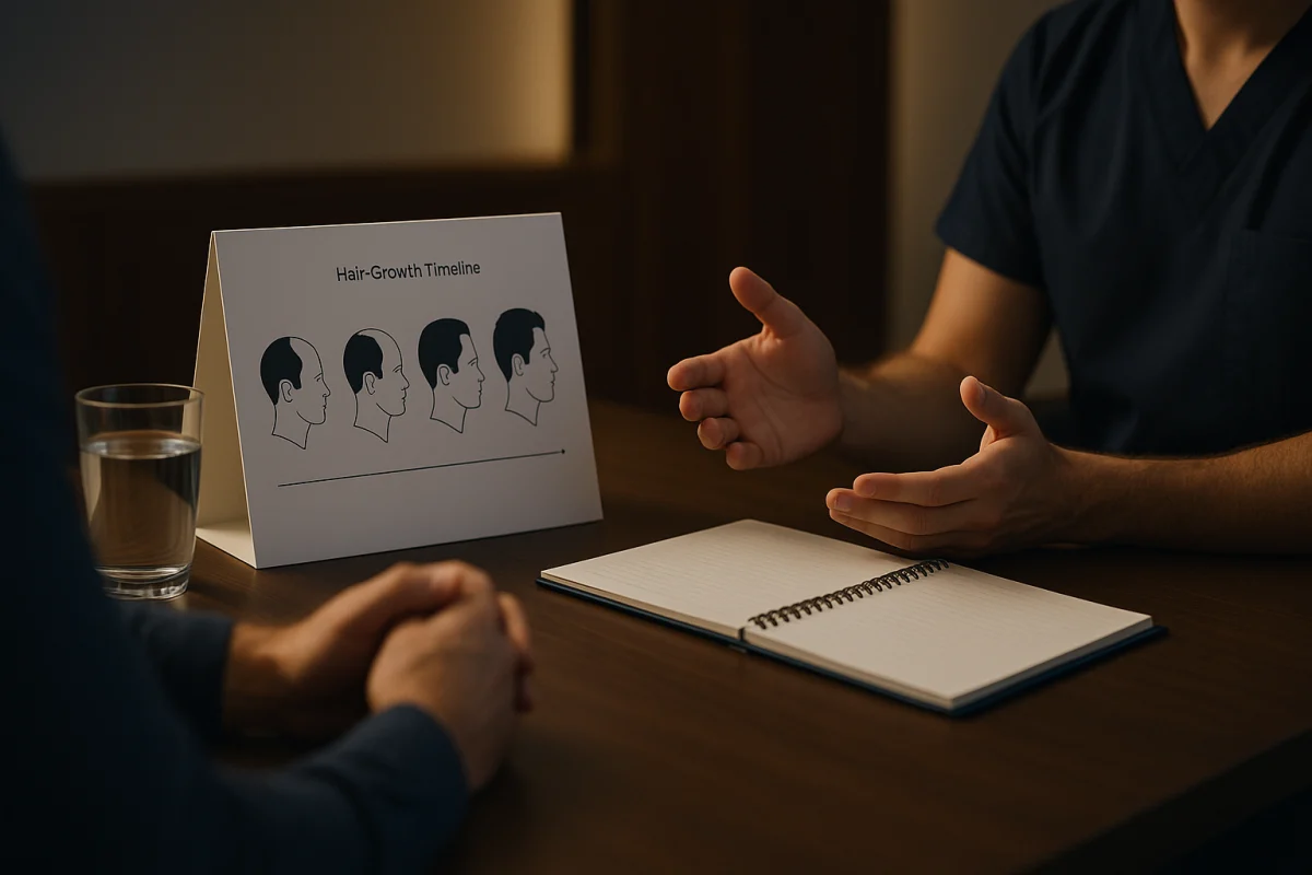 Consultation about medical hair loss treatment