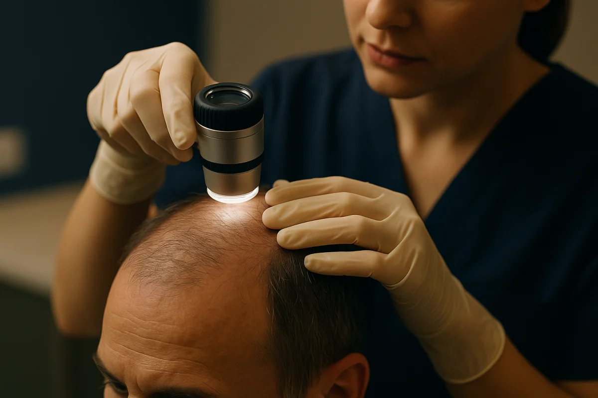 Trichoscopic assessment of diffuse hair thinning
