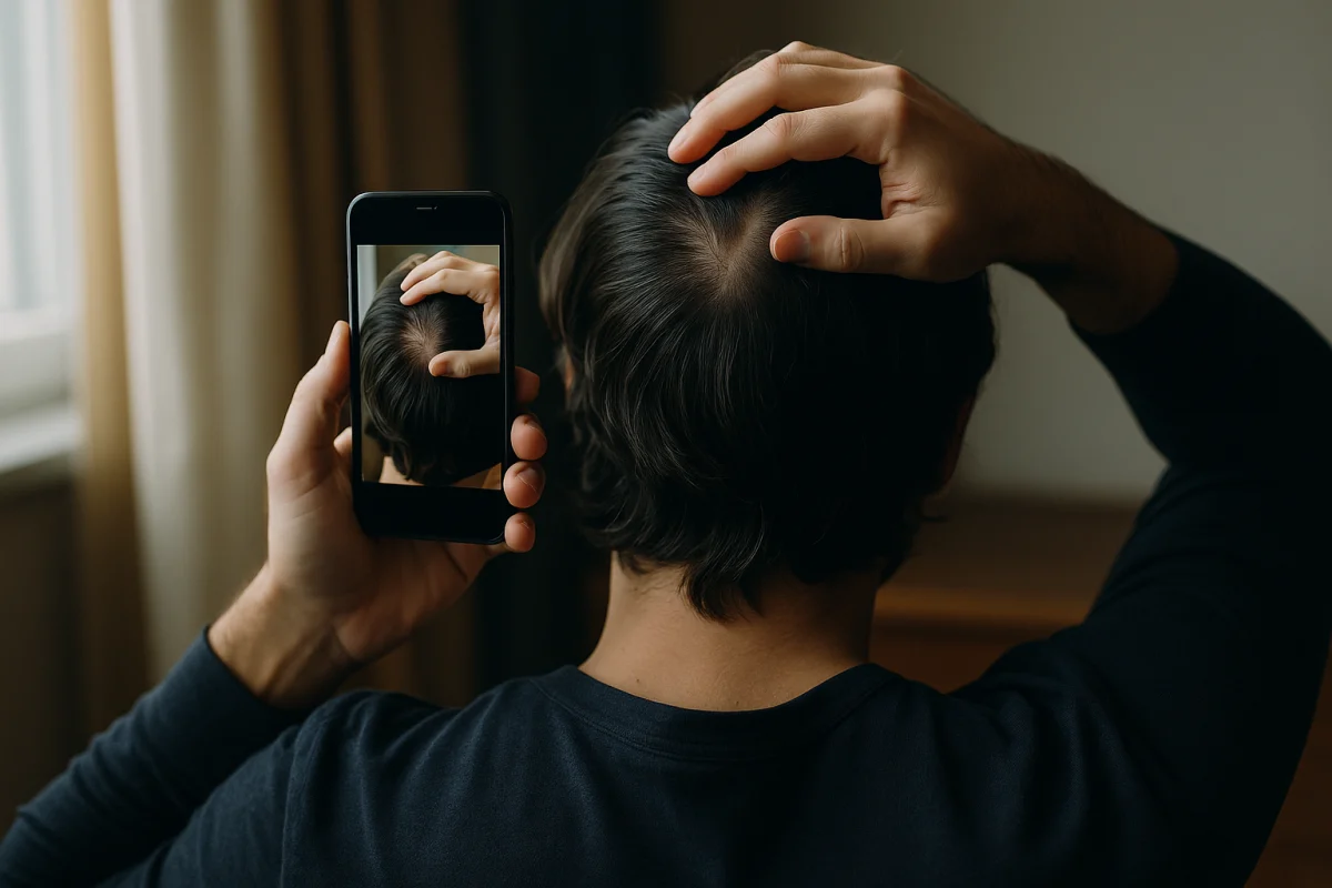 Tracking scalp density in consistent lighting