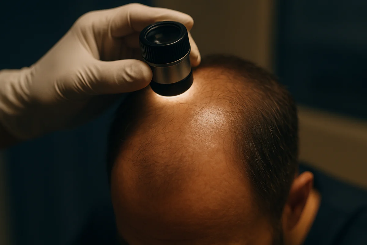 Trichoscopic assessment of crown hair density