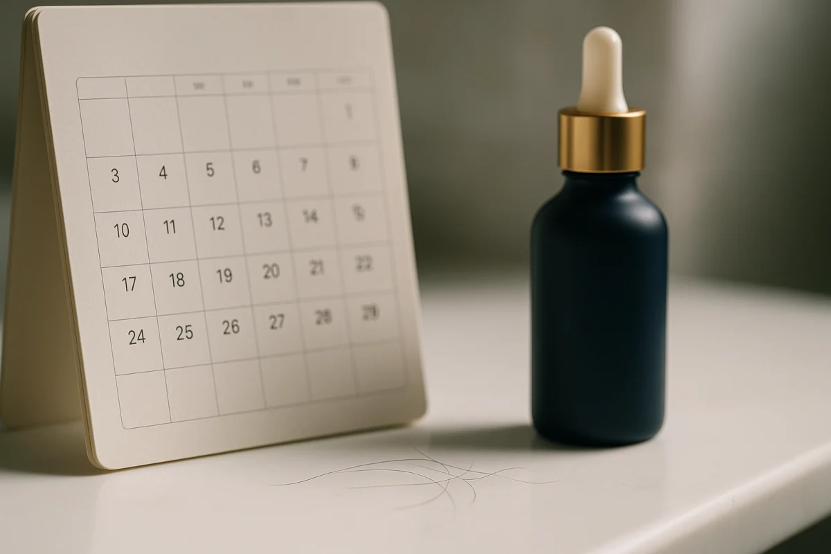 Calendar and unbranded scalp treatment bottle