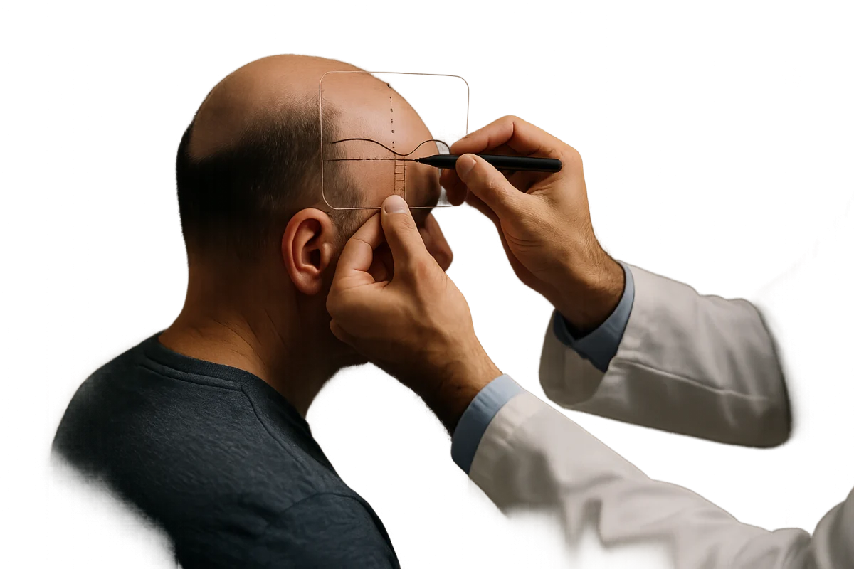Hairline proportions assessed during consultation