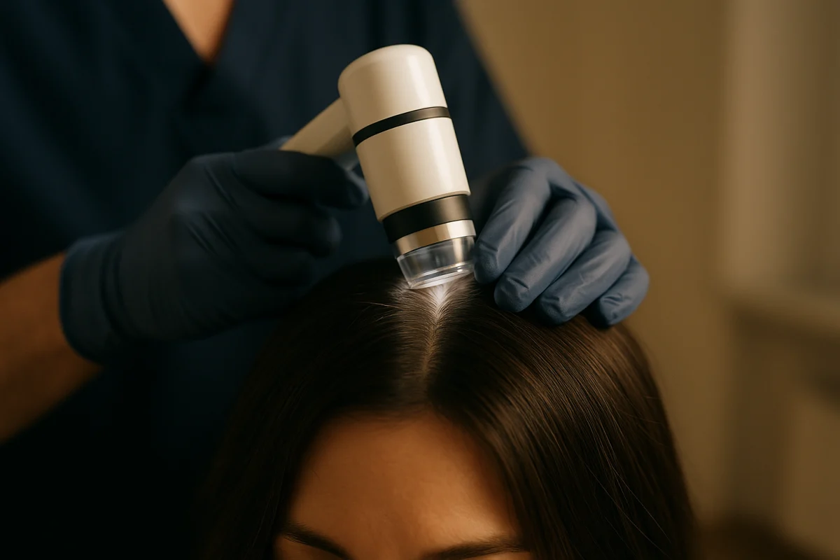 Trichoscopy examination of scalp hair