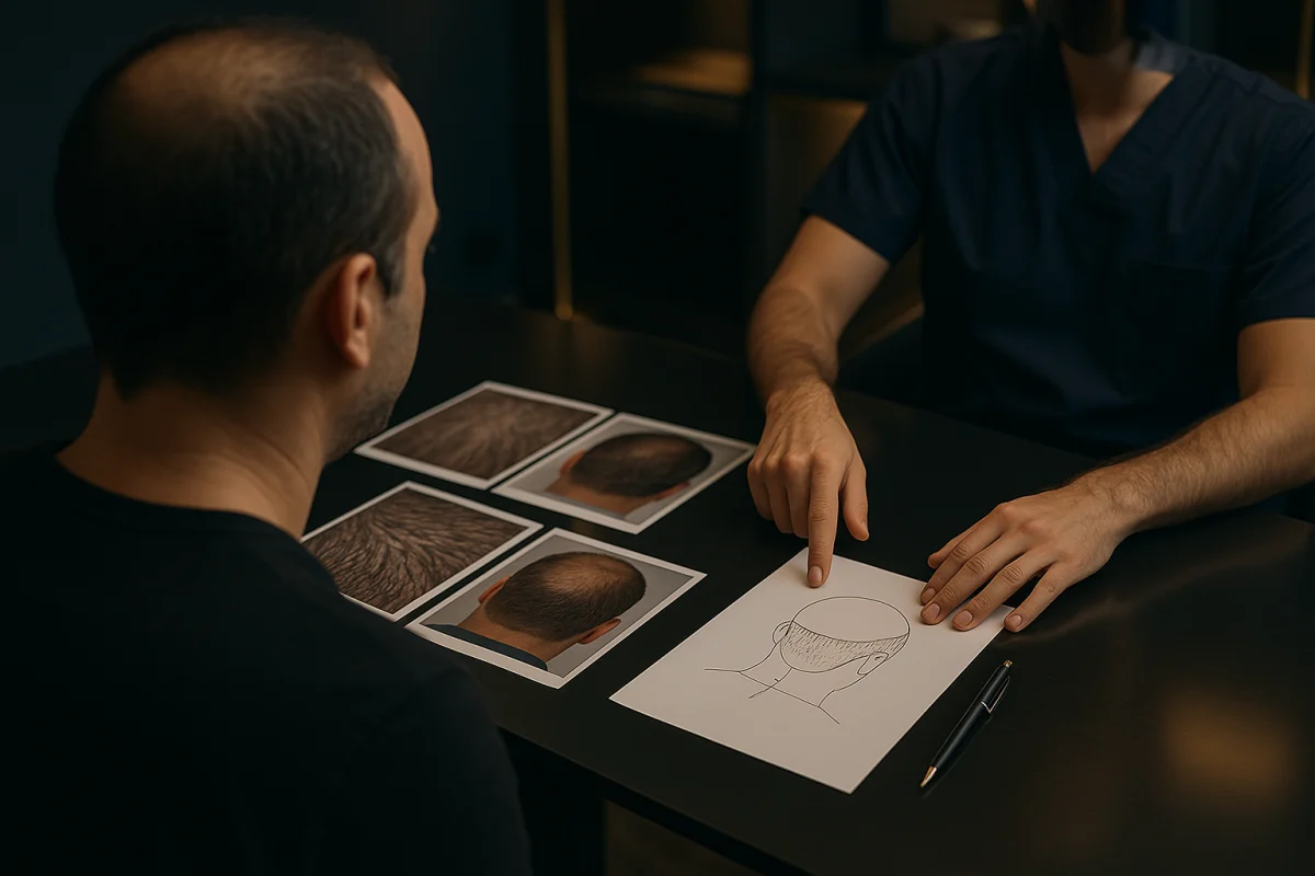 Hair transplant donor area planning