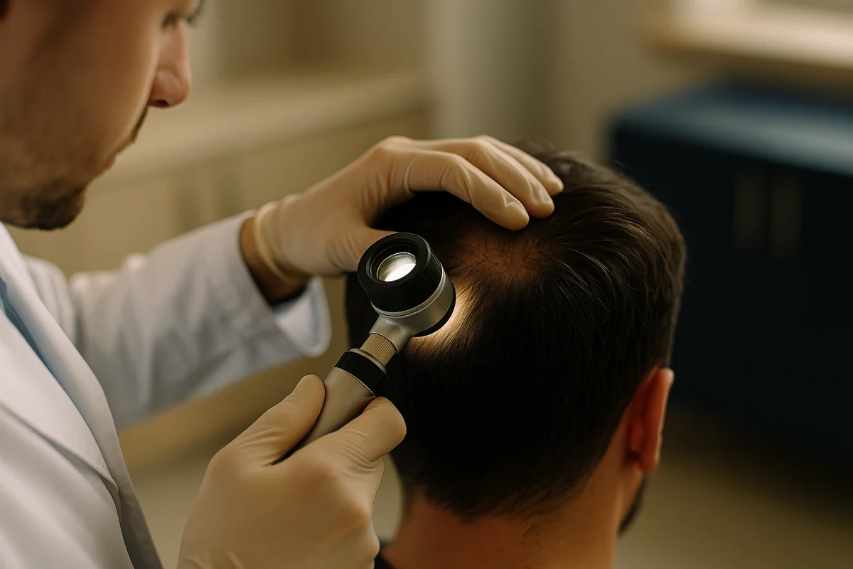 Trichoscopic scalp assessment before hair restoration
