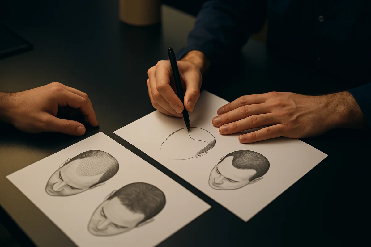 Hairline and graft distribution planning