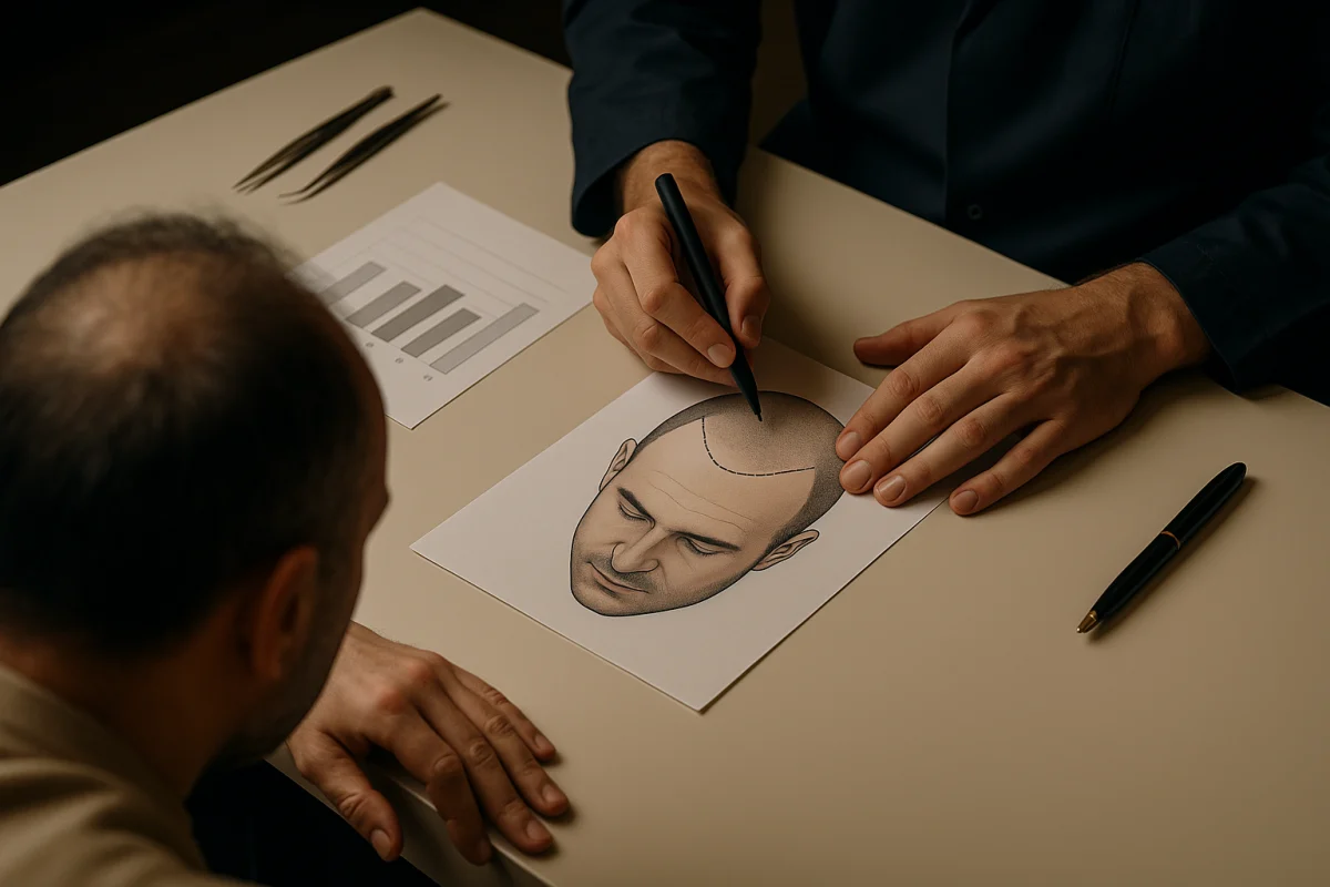 Hair transplant graft distribution planning
