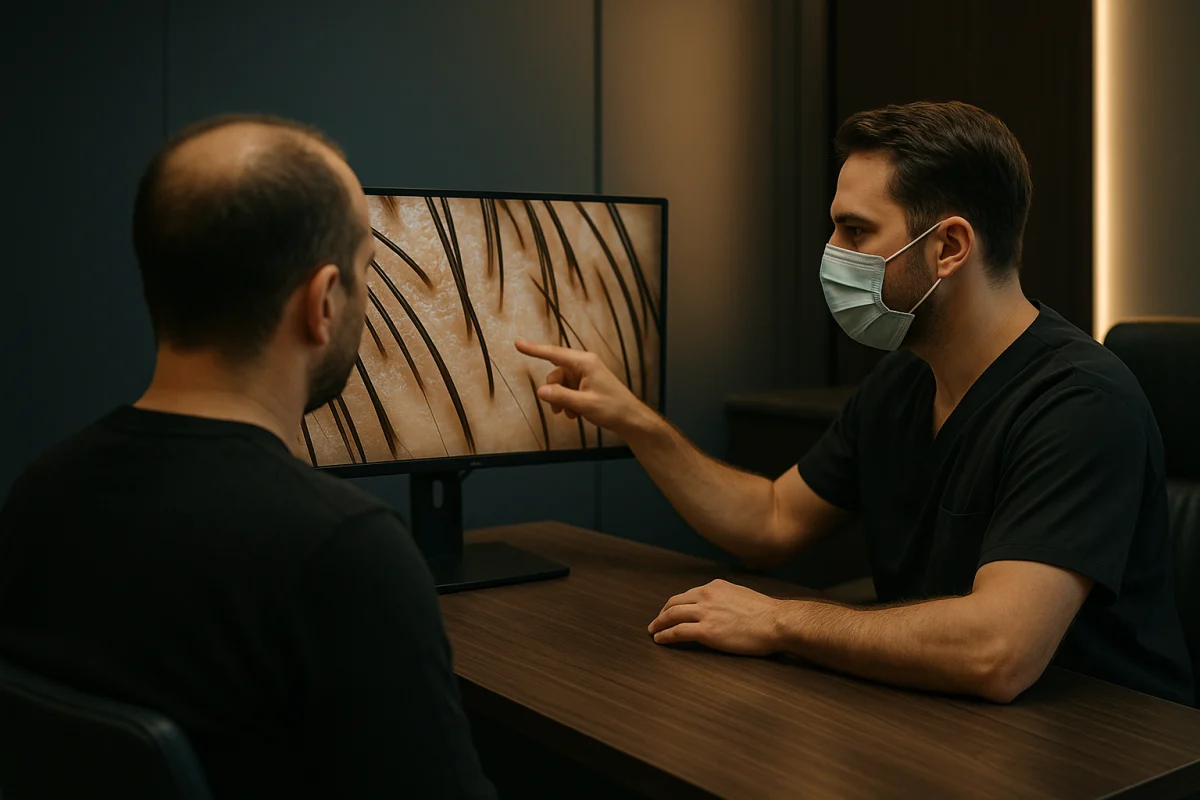 Scalp assessment before hair transplant